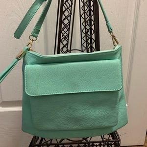 Mint Green Leather Shoulder Bag